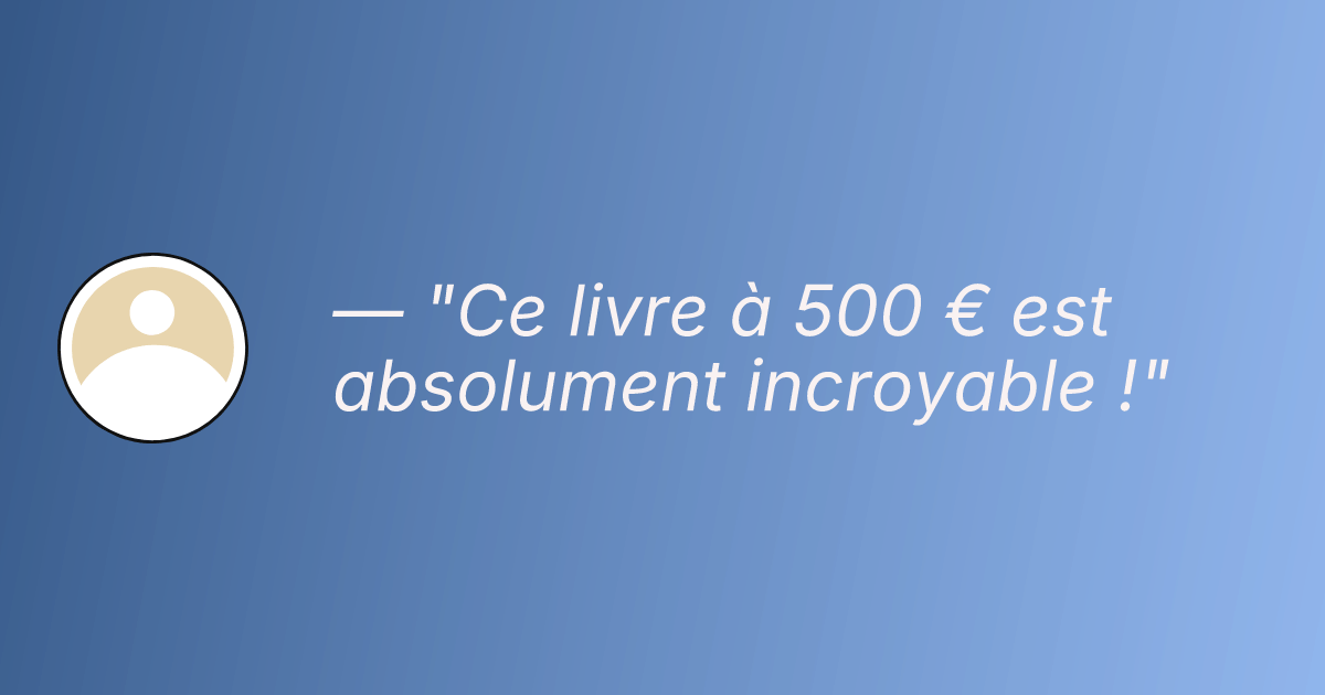 Représentation d'un commentaire fallacieux sur un produit pas top.