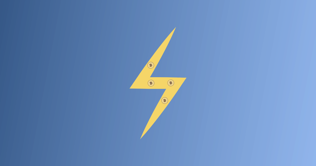 Un éclair contenant quatre BTC légèrement translucides qui transittent d'un bout à l'autre de l'éclair comme dans un canal.