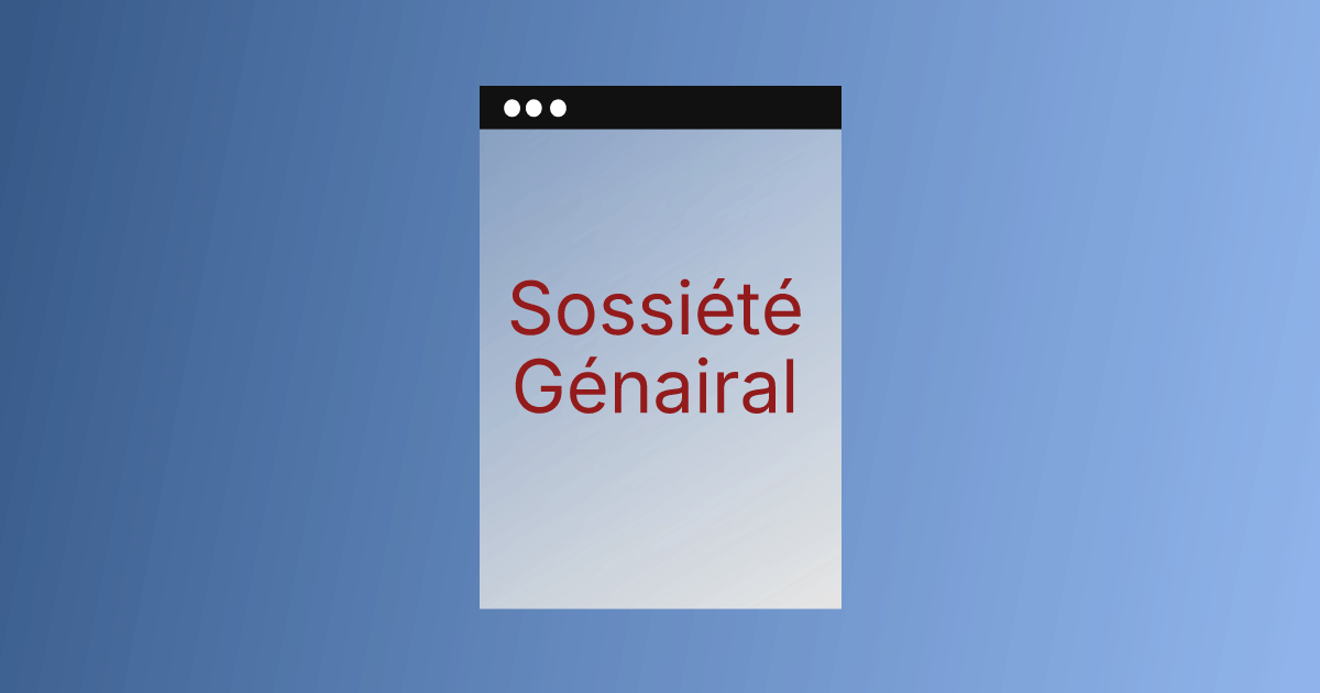Représentation d'une page de phising pour la Société Générale.
